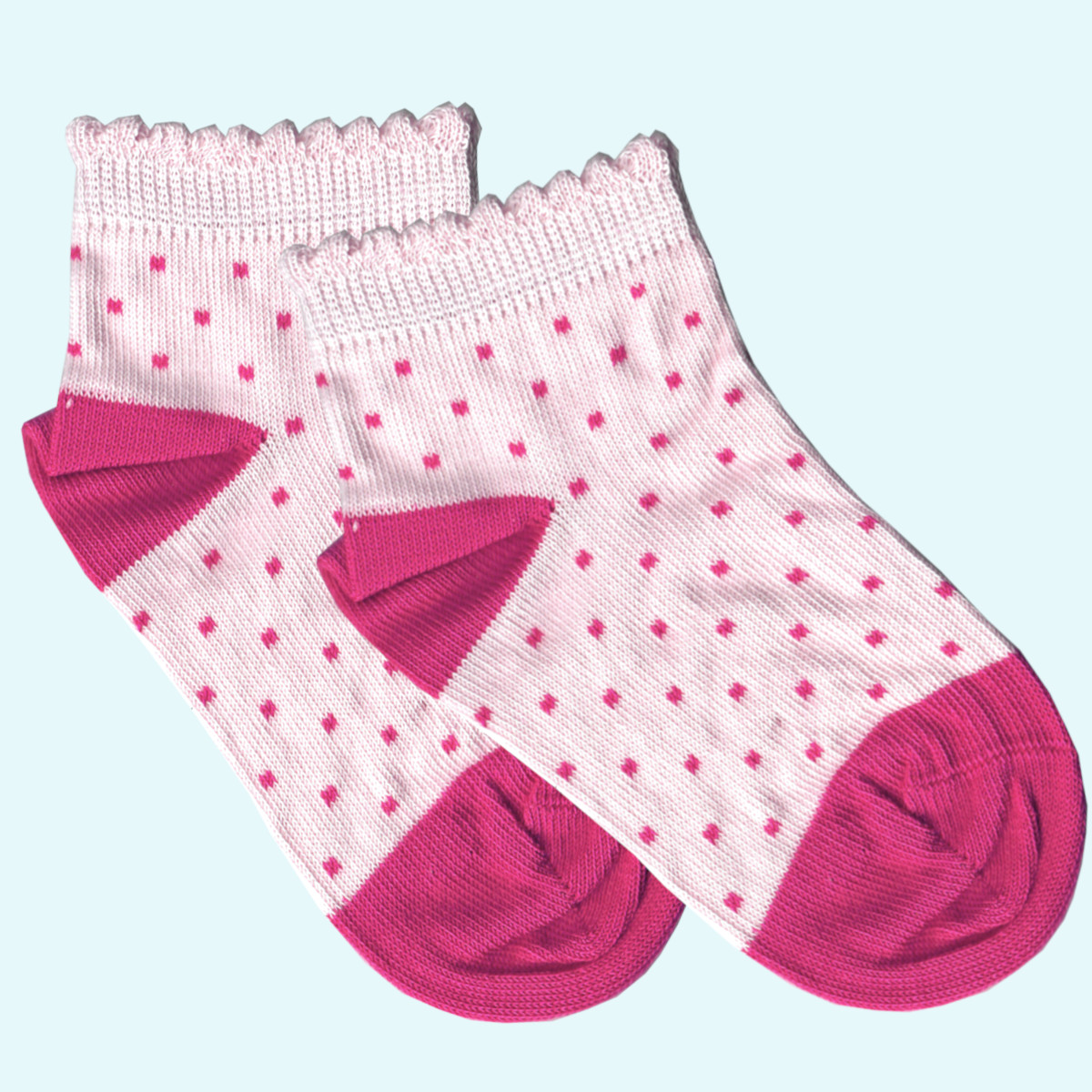 Mädchen Sneaker Socken mit Rüschen - Grödo Bio Baumwolle Schöne Sneaker Socken mit Rüschen für Mädchen aus Bio Baumwolle von Grödo