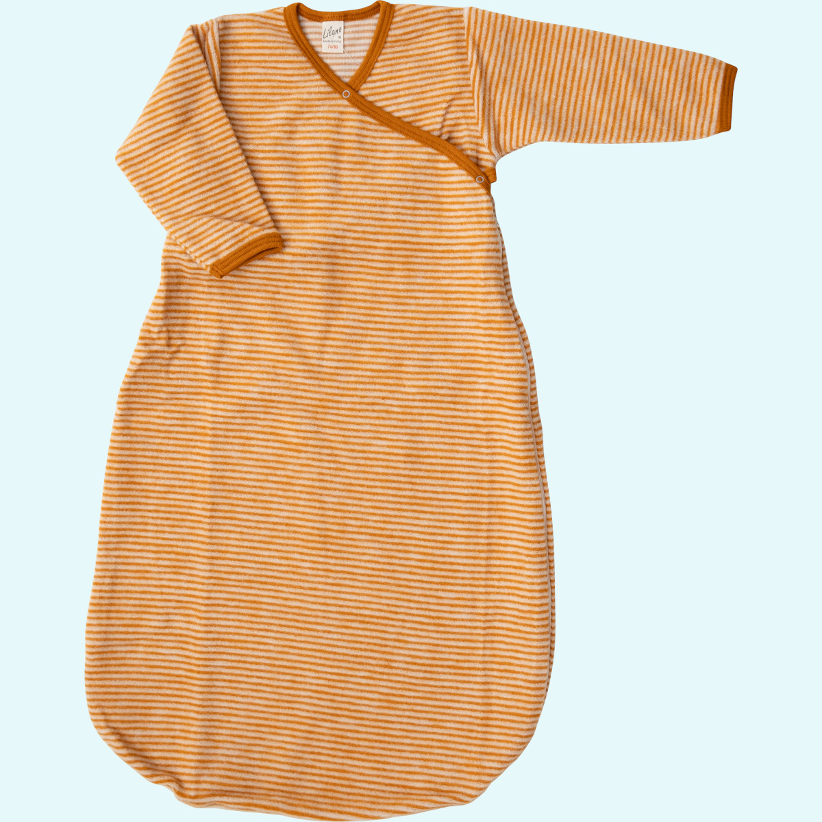 Kuscheliger Lilano Baby Wickelsack merino Schurwoll-Frottee-Plüsch Dickes, weiches Lilano Baby Wickelsäckchen langarm aus BIO merino Schurwoll-Frottee-Plüsch