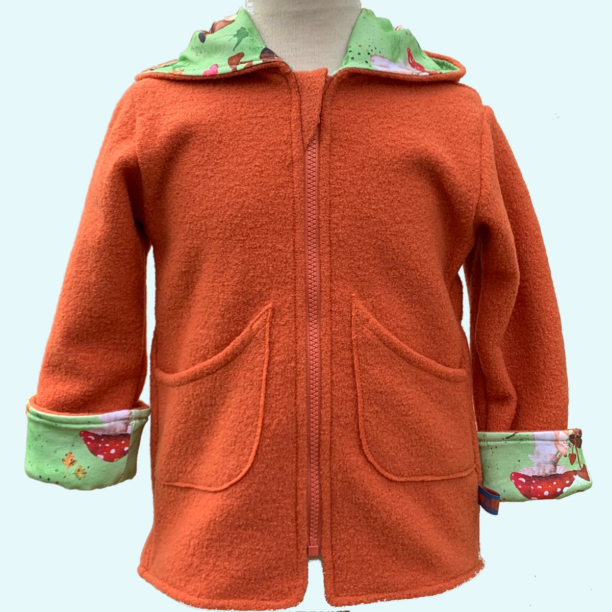 Fuchs Fliegenpilz Wollwalk-Jacke Walkjacke Wollwalkjacke mit BIO Baumwoll-Futter