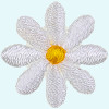 Blume: 20mm weiß/gelb