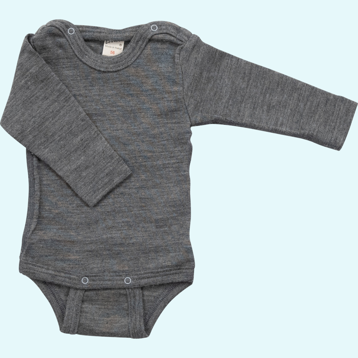 Baby Body aus Wolle Seide von Lilano Baby-Body Wolle Seide Langarm farbig uni GOTS