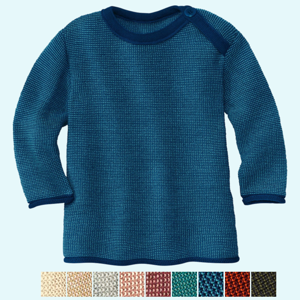 Baby Melange Pulli Pullover aus BIO Schurwolle - kuscheliger Merino Strick