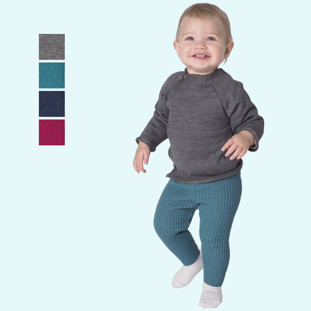 Reiff Rippenleggin - Strickleggin aus BIO Schurwolle - viele Farben - GOTS