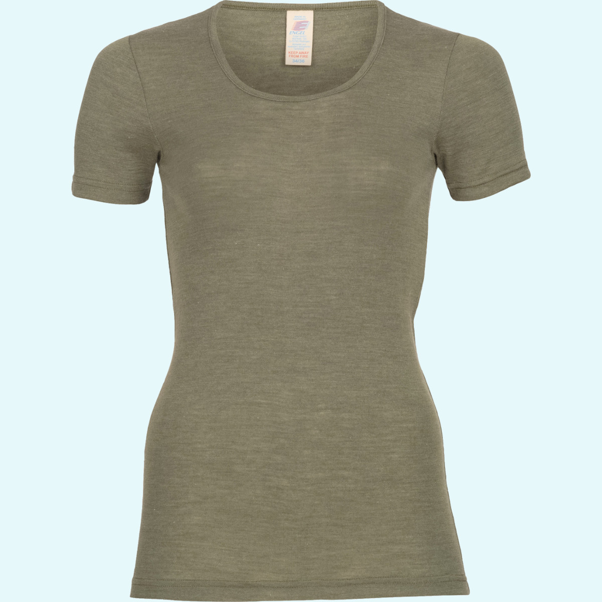 Damen Shirt kurzarm Wolle Seide farbig uni GOTS