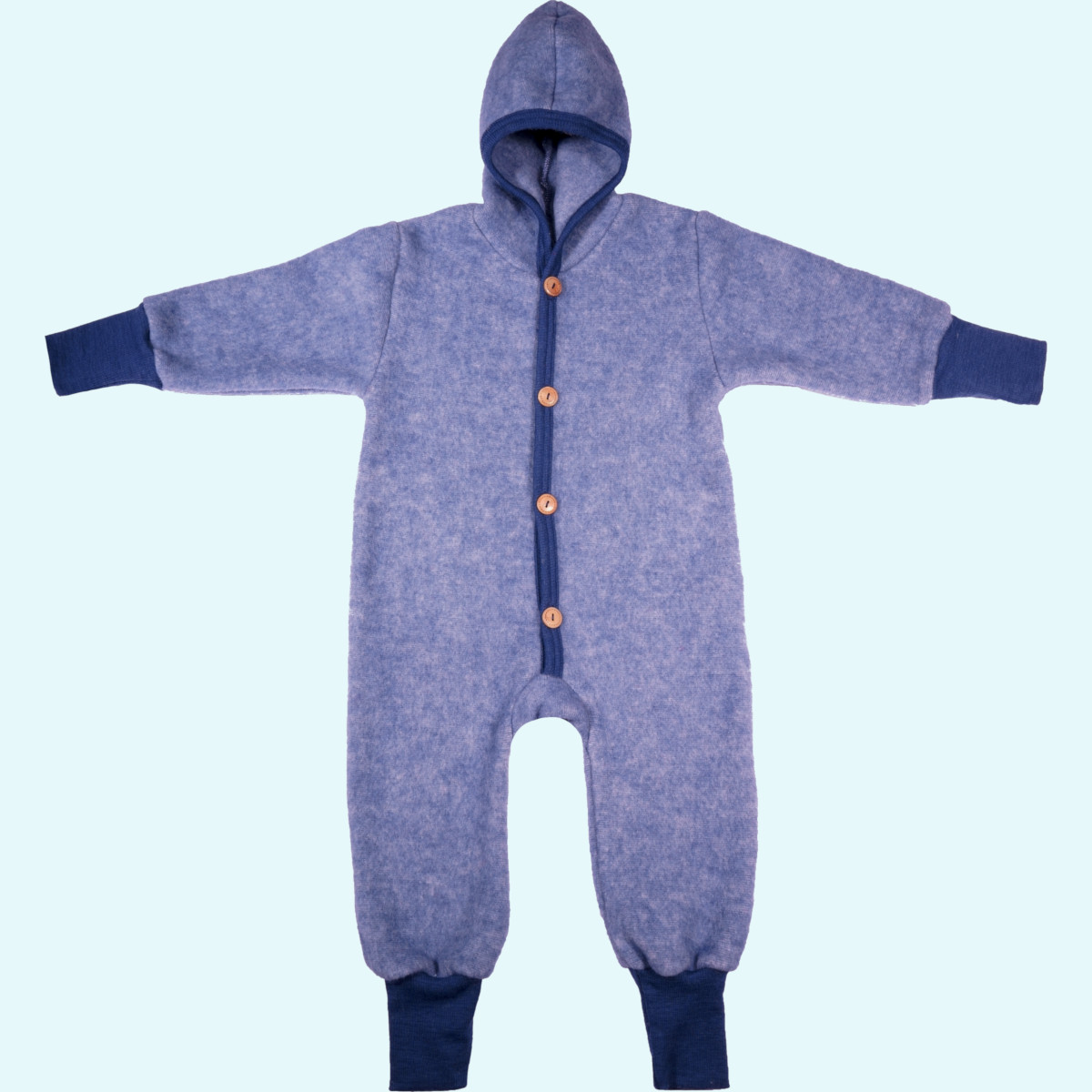 Flauschiger Wollfleece Overall für Babys von Cosilana Wollfleece Winter Overall für Babys mitwachsend mit Kapuze von Cosilana aus BIO merino Schurwolle & Baumwolle - ideal für empfindliche Haut GOTS