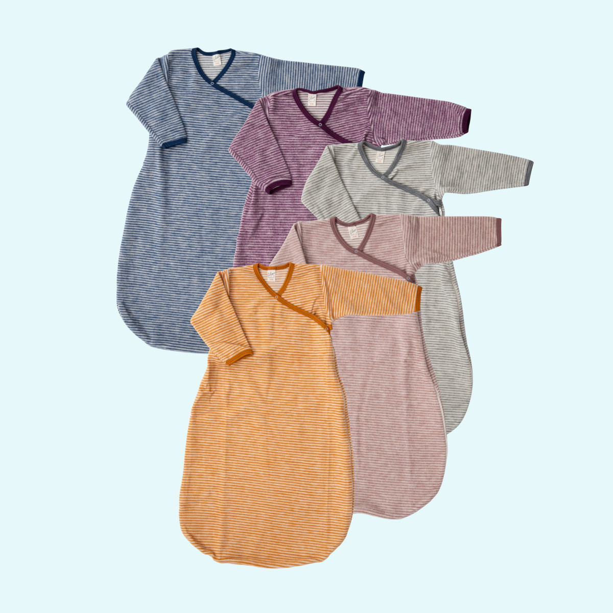 Kuscheliger Lilano Baby Wickelsack merino Schurwoll-Frottee-Plüsch Dickes, weiches Lilano Baby Wickelsäckchen langarm aus BIO merino Schurwoll-Frottee-Plüsch