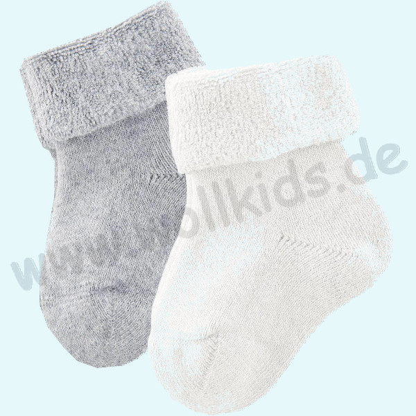 Kuschelweiche Baby Frottee-Plüschsocken aus reiner BIO Baumwolle 2er Pack von Livingcrafts