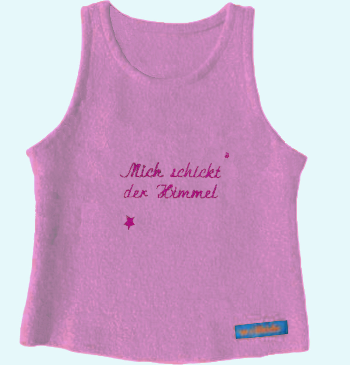 Warme Wollkids Mädchen Walk Pullunder aus 100% Wolle rosa mit Schrift Wollkids Baby & Kinder Walk Pullunder Weste aus 100% Wolle für Mädchen ohne Reißverschluss rosa mit Schrift