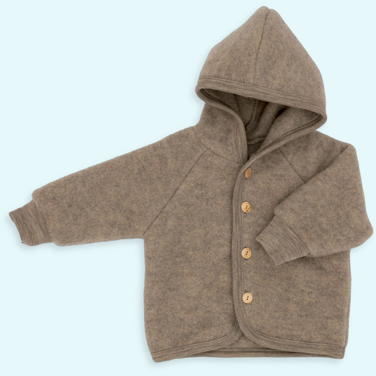 Wollfleece Jacke für Babys von Engel Baby- & Kinder-Kapuzenjacke Wollfleece farbig uni IVN BEST