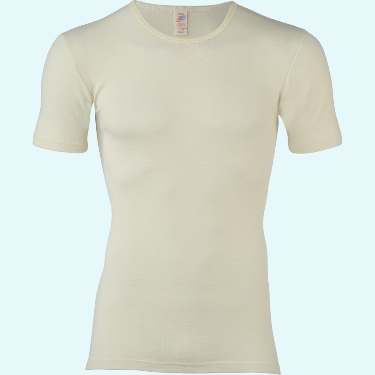 100 % merino unterwäsche für herren Herren Shirt kurzarm Schurwolle natur GOTS