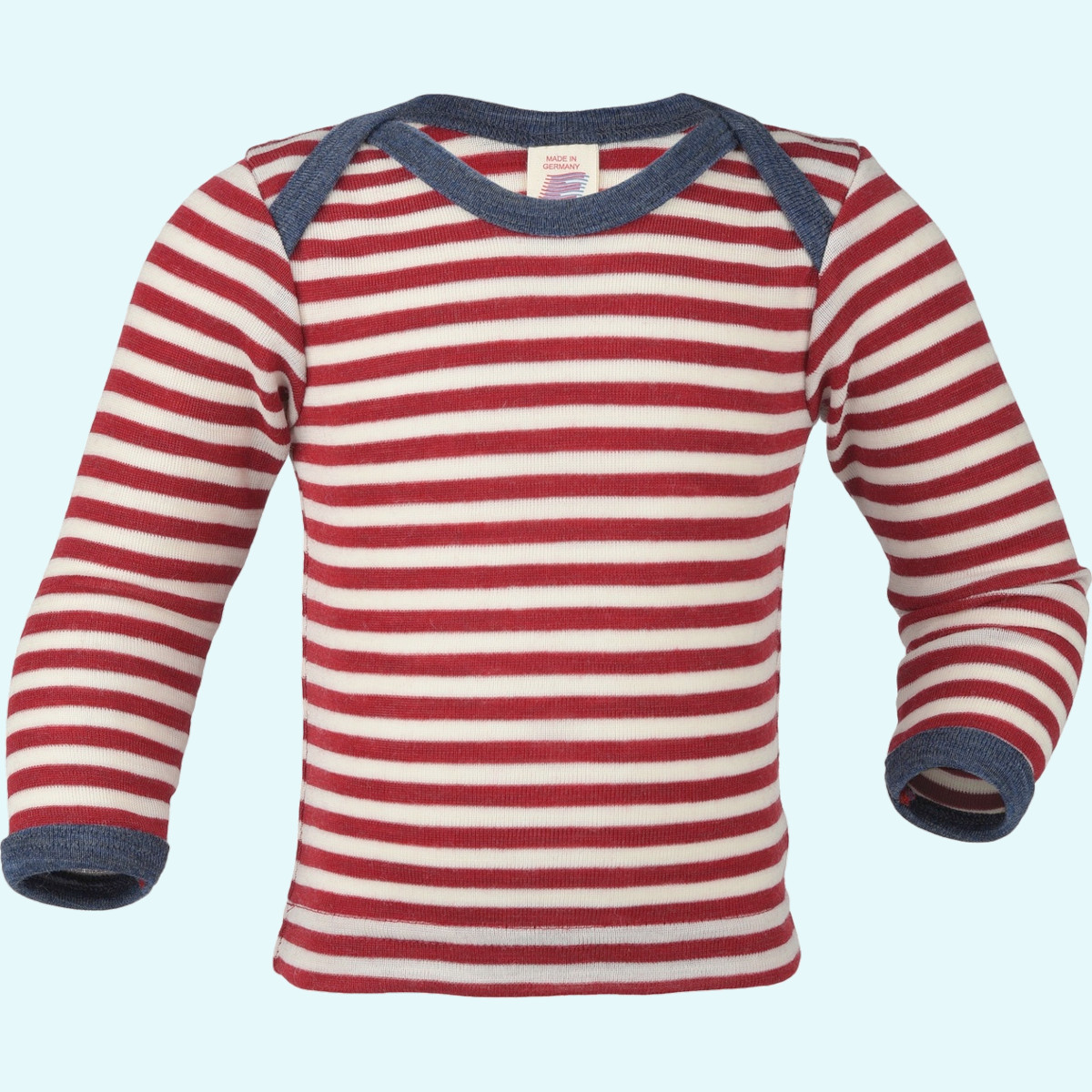 Wollshirt für Babys von Engel Baby Schlupfhemd Schurwolle farbig geringelt IVN BEST