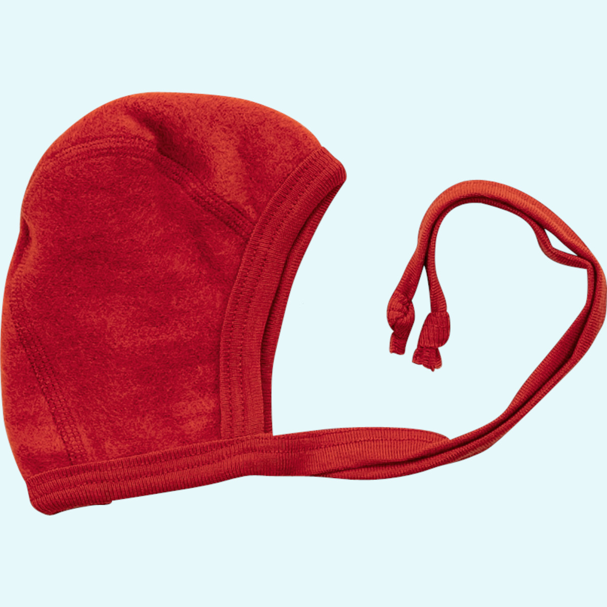 SALE - Rotes Lilano Baby Häubchen Schurwoll-Frottee-Plüsch SALE - Fluaschig warmes Lilano Baby Häubchen in rot aus BIO merino Schurwoll-Frottee-Plüsch
