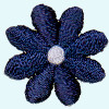 Blume: 20mm marine/weß