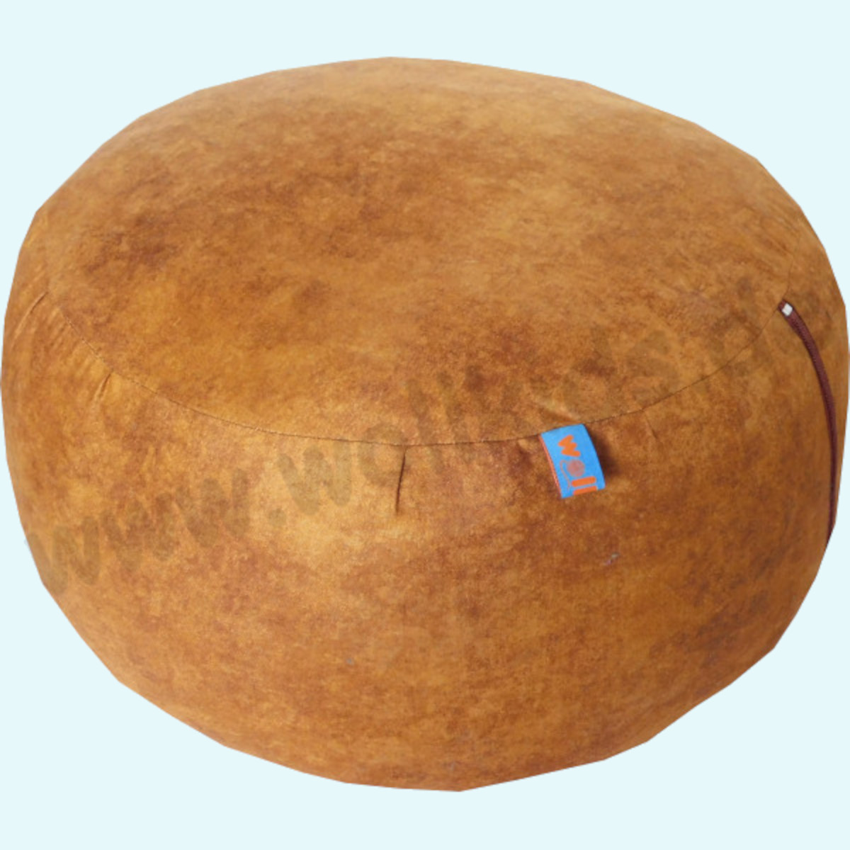 Wollkids Sitzkissen-Pouf rund 40cm in braun - Baumwolle & Wollwalk Wollkids Kinder & Erwachsenen Bodenkissen-Fußkissen-Pouf rund 40cm in braun aus Bio Baumwolle & Wollwalk