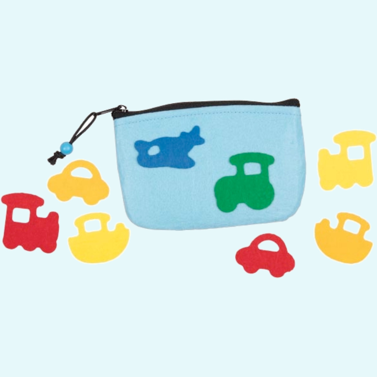 Süße kleine Filztasche für Kinder mit Motiven zum Aufkleben von Goki Süße kleine Filztasche für Kinder mit Motiven zum Aufkleben von Goki