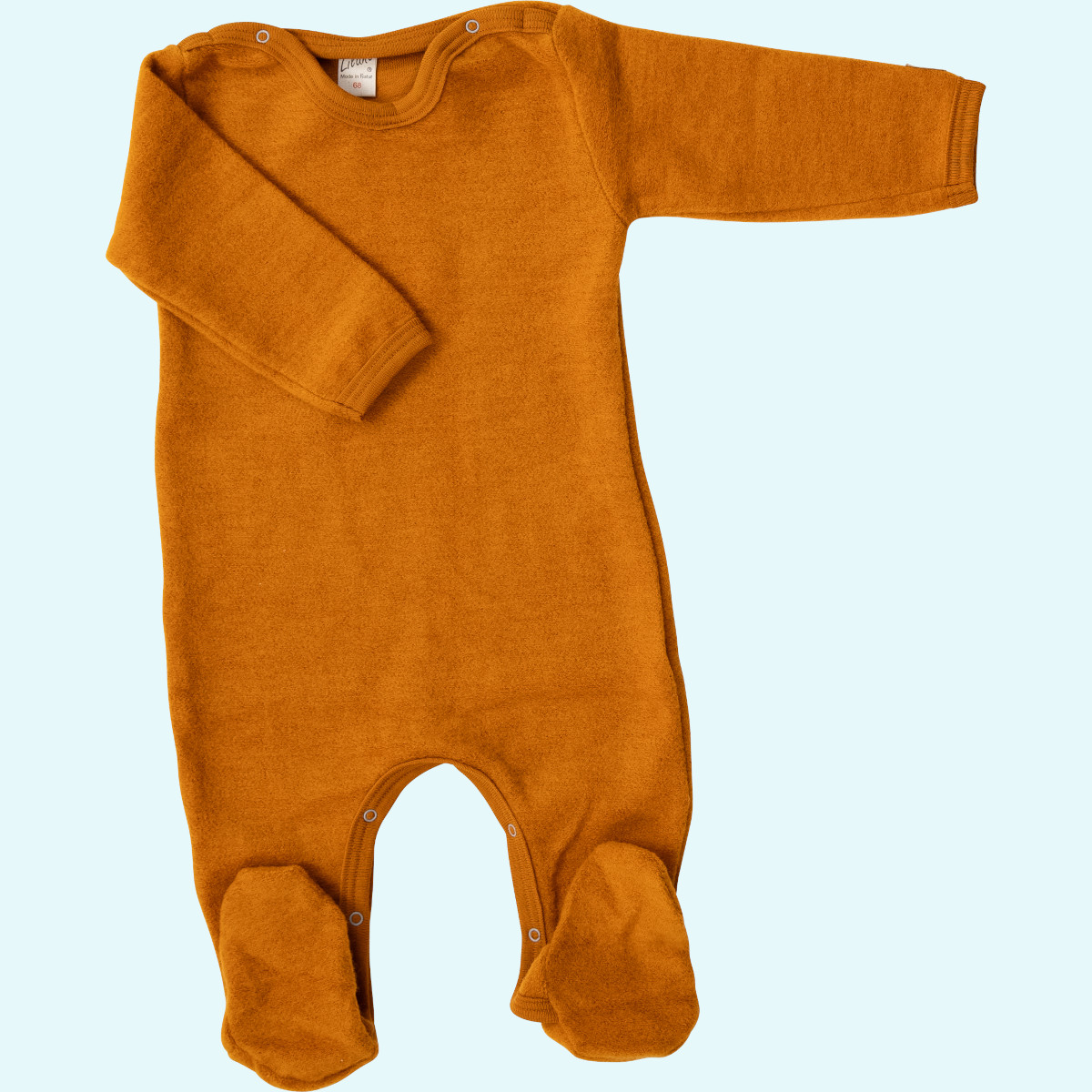 Weicher Lilano Baby Overall mit Fuß aus Schurwoll-Frotte-Plüsch  Dicker, warmer Baby & Kinder Wagenanzug Overall mit Fuß aus BIO merino Schurwoll-Frottee-Plüsch von Lilano