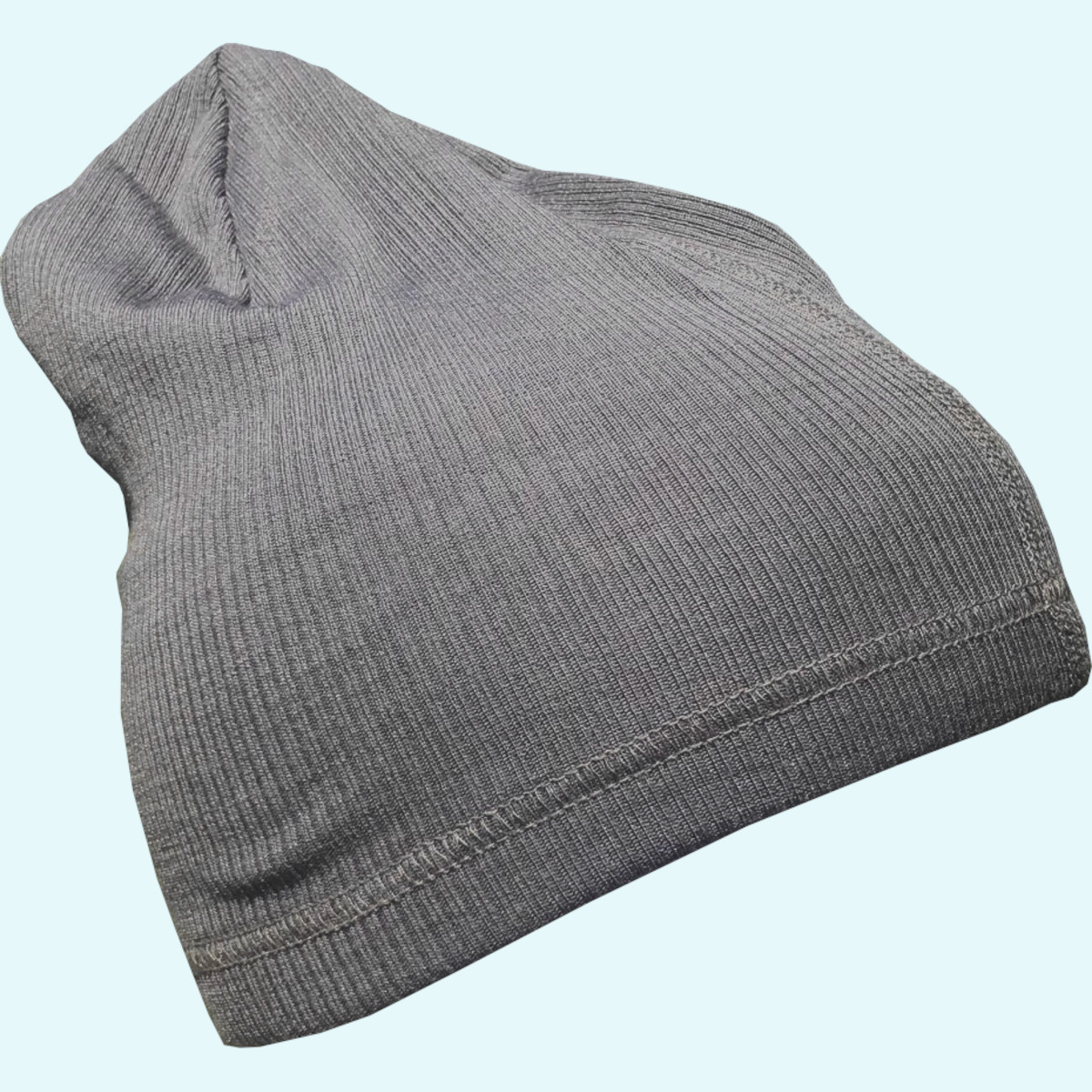 SALE - Engel Baby Beanie aus merino Wolle/Seide 62/68 SALE - Baby Beanie-Mütze powder & grey von Engel in 62/68 aus BIO merino Schurwolle/Seide für Sommer & Winter IVN BEST