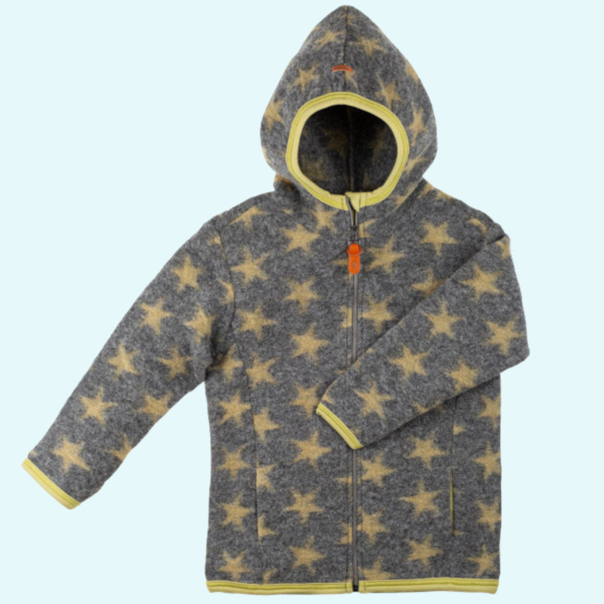 Pure Pure Kinder Wollwalk Jacke aus Merinowolle mit Reißverschluss & Kapuze ideal im Übergang & Winter