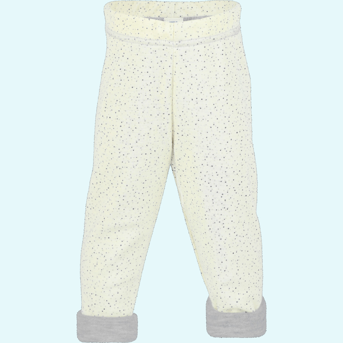 Baby Wende-Hose doppellagig Wolle Seide natur-grau GOTS