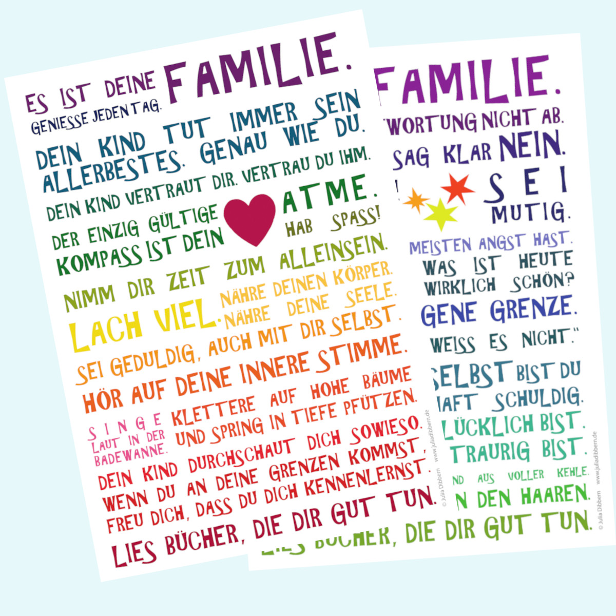 "Es ist Deine Familie..." - Inspirierende Poster von Julia Dibbern "Es ist Deine Familie..." - Inspirierende Poster von Julia Dibbern