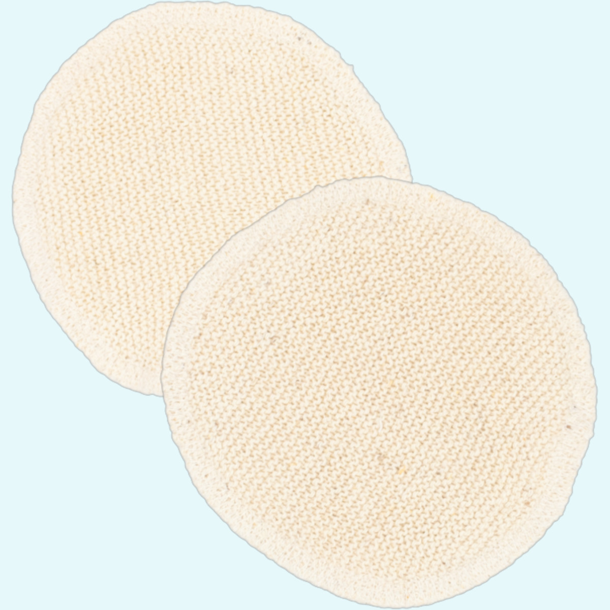 Engel Baby Stilleinlagen aus merino Wolle/Seide Sanfte Engel Baby Still Einlagen 2 lagig links gestrickt 11cm & 14cm aus Merino Schurwolle & Seide GOTS