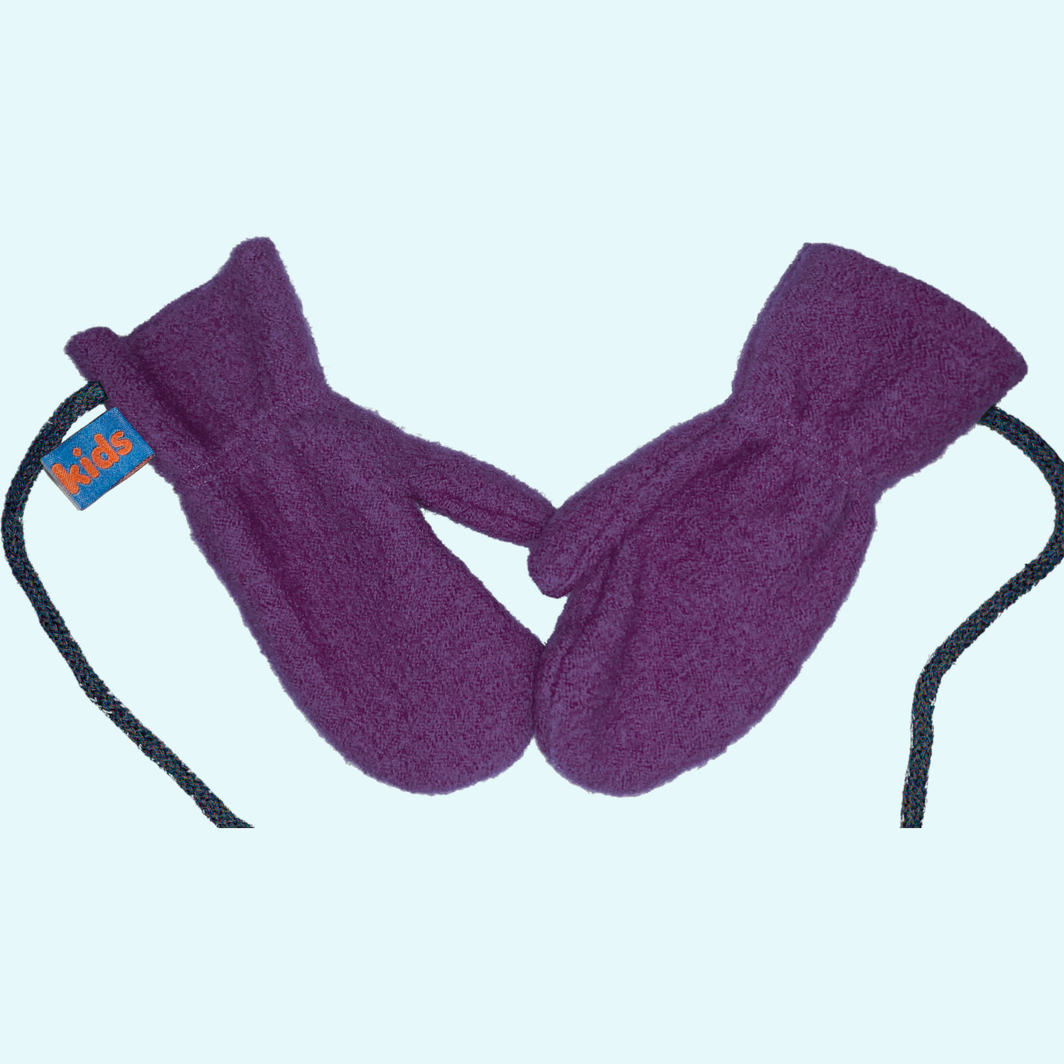 Warme Wollkids Baby & Kinder Winter Fäustlinge aus 100% Wollwalk Warme Wollkids Baby & Kinder Walk Handschuhe Fäustlinge aus 100% Wollwalk für den Winter mit Band