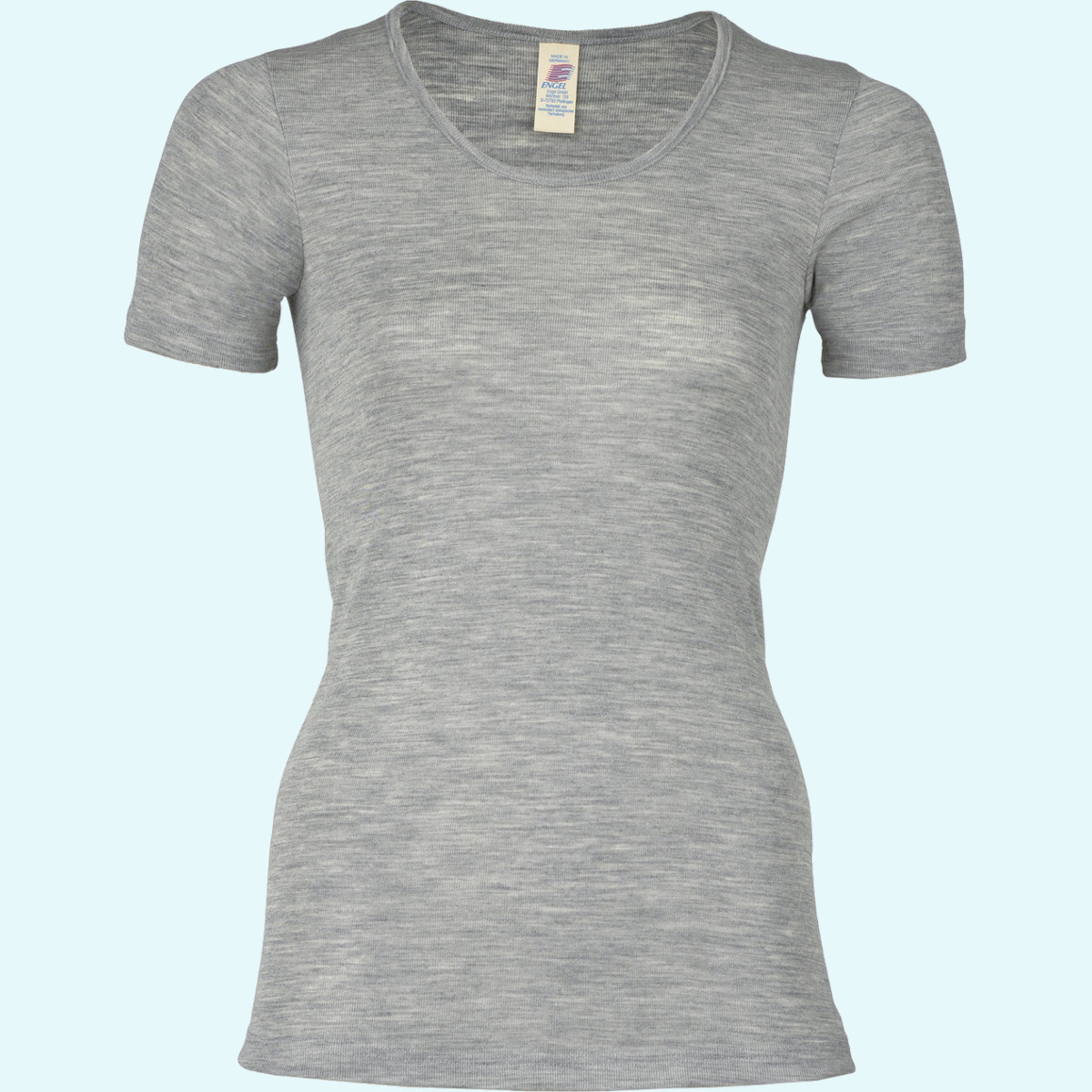 Damen Shirt kurzarm Wolle Seide farbig uni GOTS