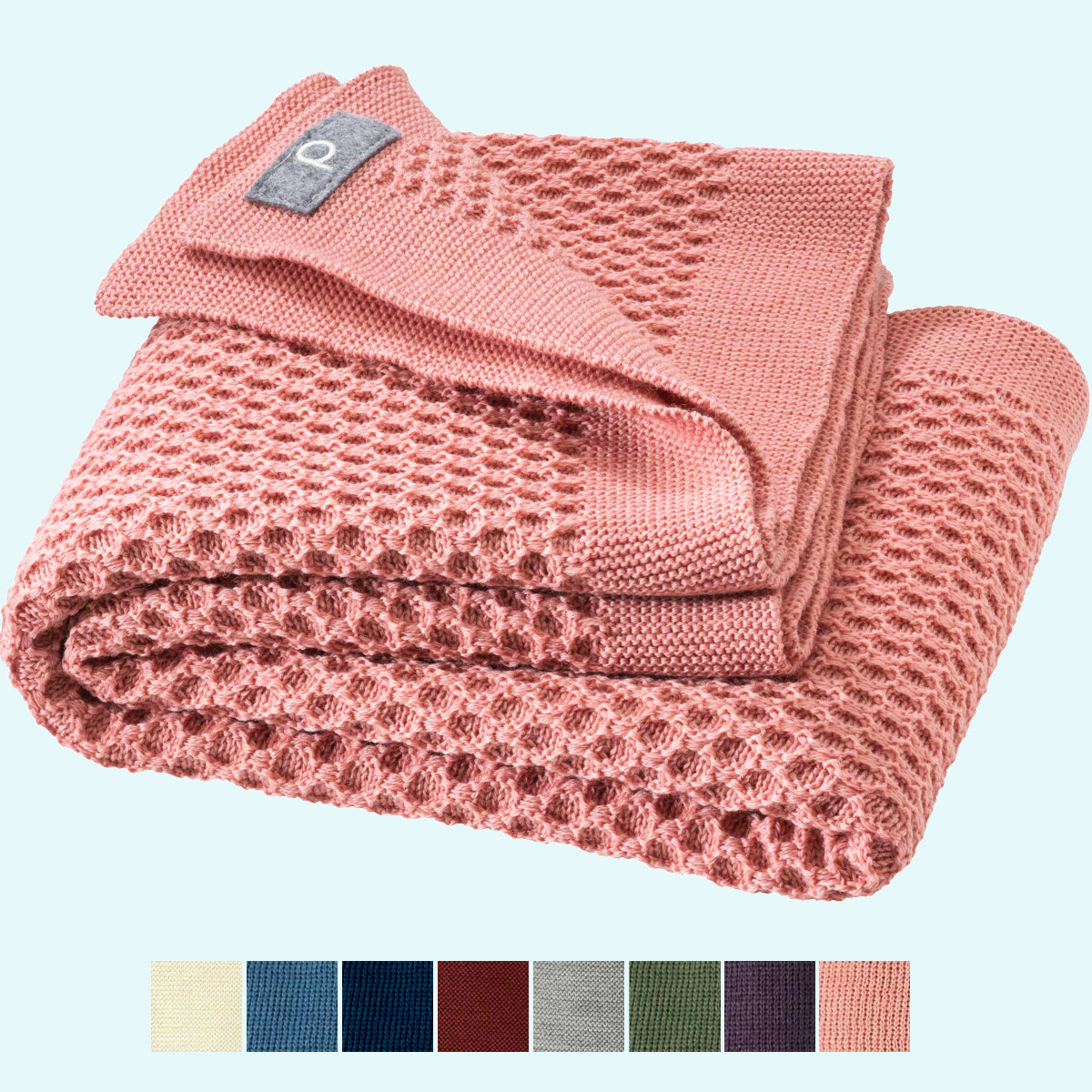Traumhafte disana Baby Wabenstrickdecke 80x100 aus BIO merino Schurwolle GOTS
