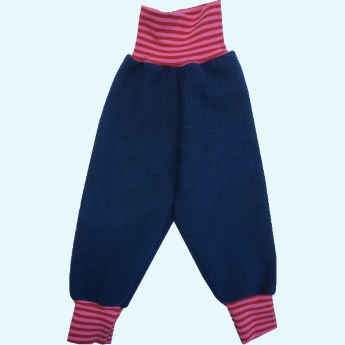 Warme Wollkids Kinder Wollwalk Pumphose Waldkindergarten blau/rosa Warme Wollkids Baby & Kinder Wollwalk Hose mit Nabelbund für den Waldkindergarten im Winter - Farbe blau/rosa