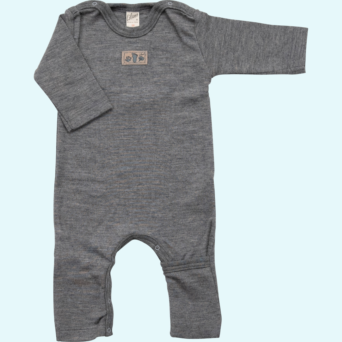 Wagenanzug für Babys im Winter aus Wolle Seide Baby Overall Anzug mit Umschlagbündchen Wolle Seide langarm farbig uni GOT