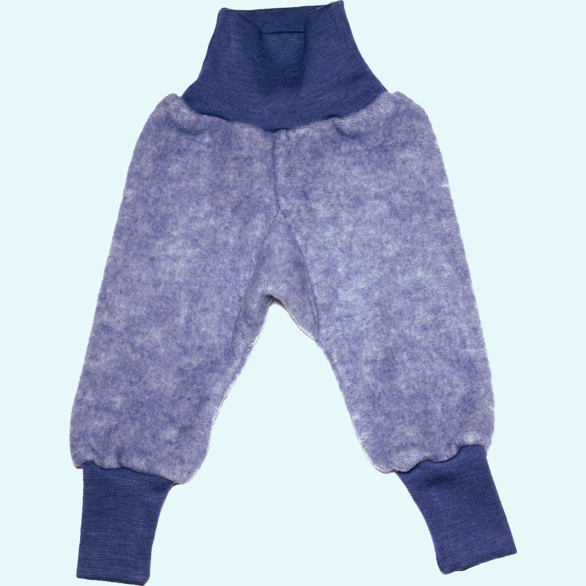 Blaue Wollleece Pumphose für Babys von Cosilana Wollfleece Hose mit hohem Bund/Pumphose für Babys & Kinder mitwachsend von Cosilana aus BIO merino Schurwolle & Baumwolle - ideal im Winter & für empfindliche Haut GOTS