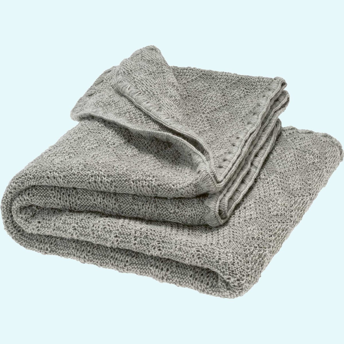 Weiche disana Baby Strick-Kuscheldecke aus Merino-Wolle  Zauberhafte disana Baby Strick-Decke 80x100 aus kbT merino Schurwolle - Kuscheldecke GOTS
