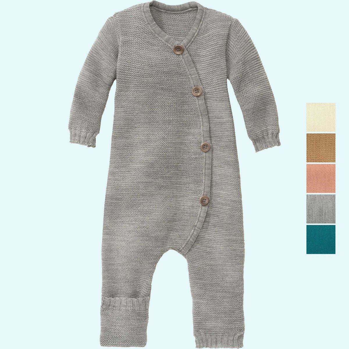 Süßer muckeliger disana Baby indoor Strick-Overall/Wollanzug/Schlafanzug aus BIO merino Schurwolle für Winter Tage & Nächte GOTS