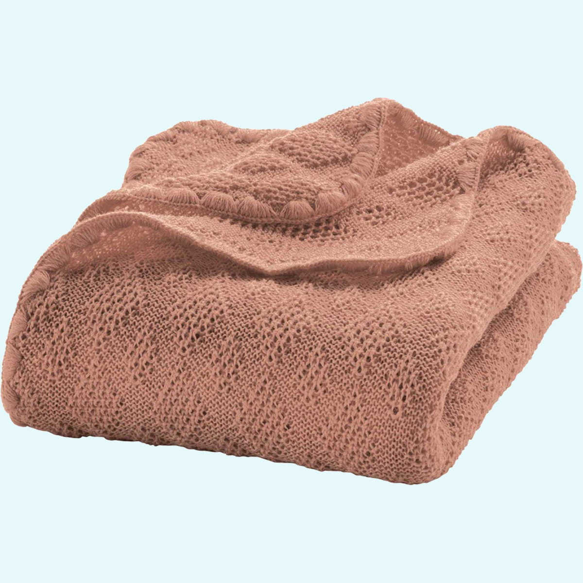 Weiche disana Baby Strick-Kuscheldecke aus Merino-Wolle  SALE - Zauberhafte disana Baby Strick-Decke 80x100 aus kbT merino Schurwolle - Kuscheldecke GOTS