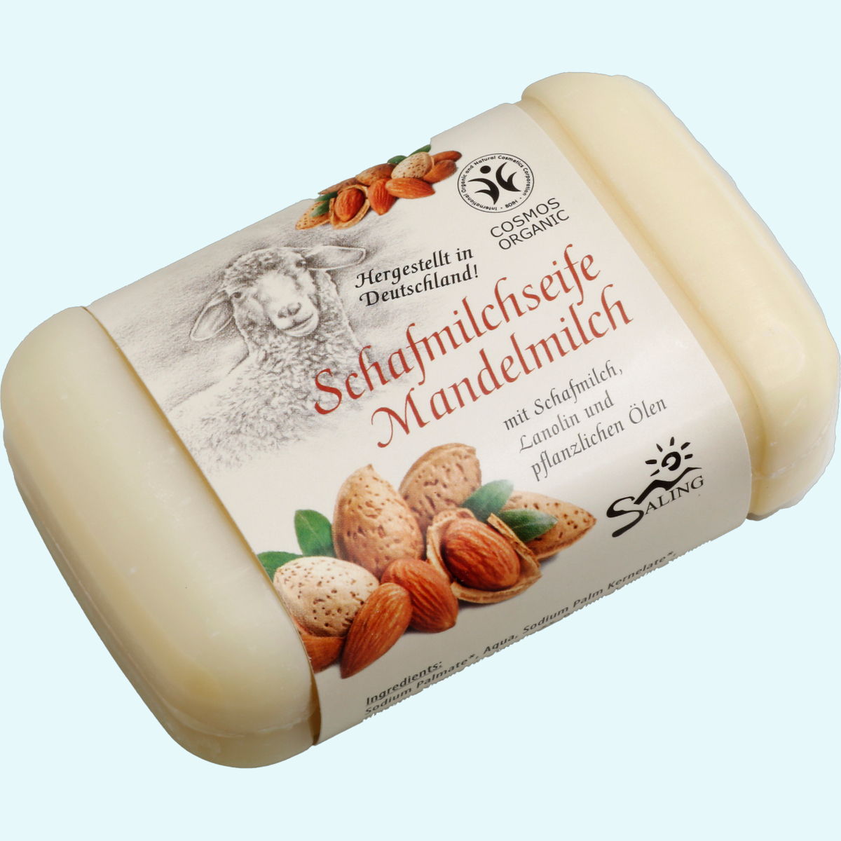 Saling Schafmilchseife - BDIH Zertifizierte Natur-Seifen mit Schafmilch 100g Stück