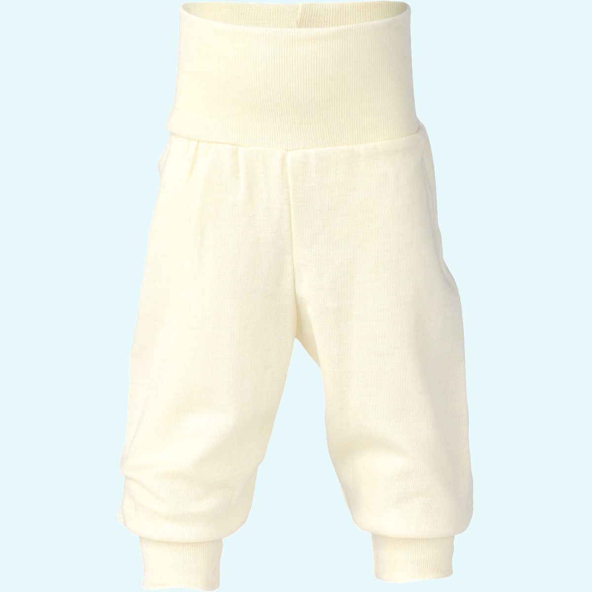 Baby Hose mit Nabelbund Wolle Seide natur GOTS