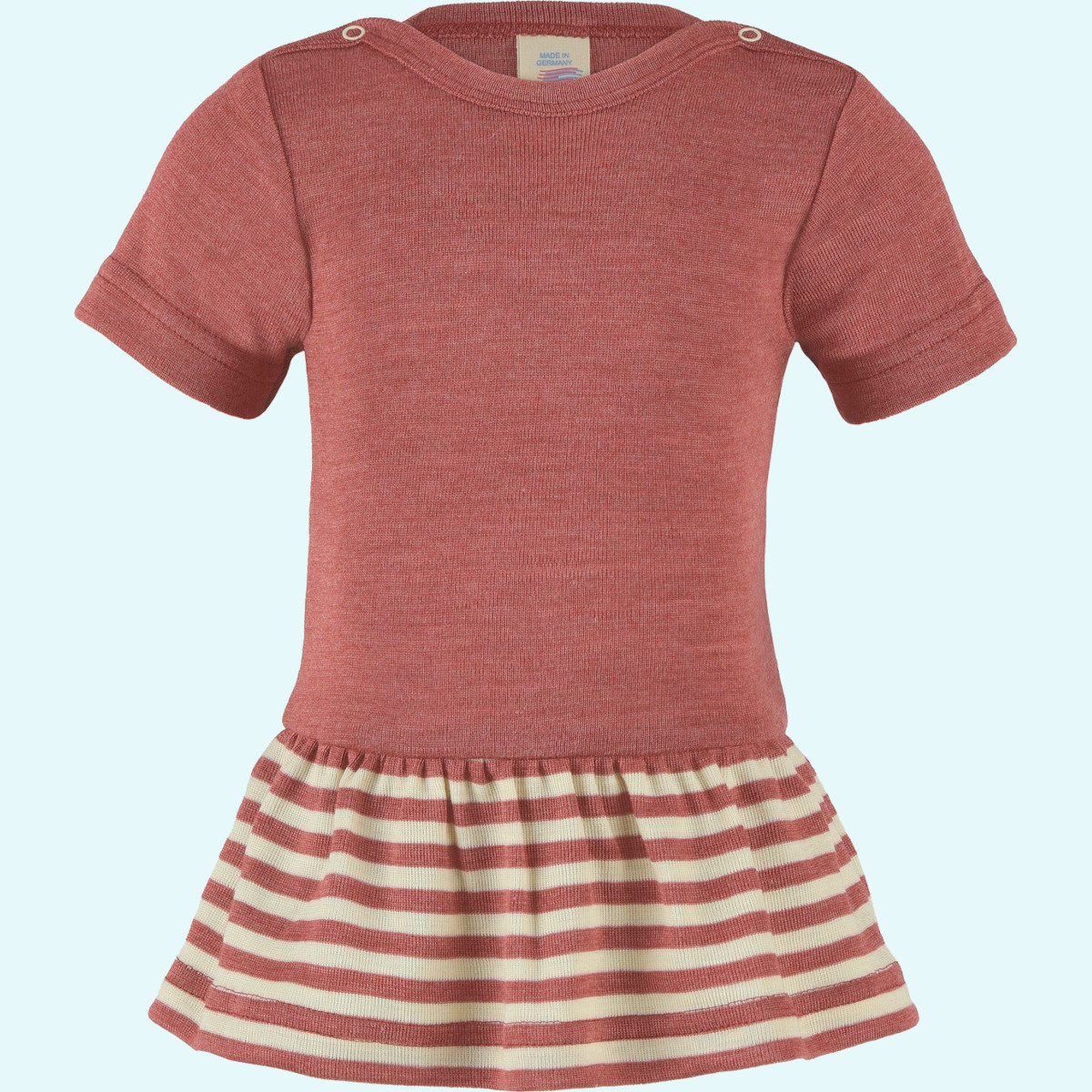 Süßes Engel Baby Body Kleid kurzarm aus Merino Wolle/Seide Süßes Engel Baby Body Kleid kurzarm aus kbT merino Schurwolle/Seide - Body mit Rock ideal im Winter & bei empfindlicher Haut GOTS