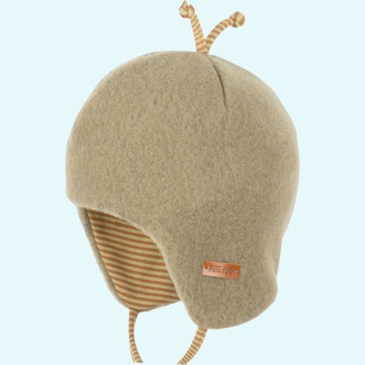 Kuschelig warme Baby Winter Mütze aus 100% Wollfleece von Pure Pure Warme Pure Pure Baby Mütze aus 100% Wollfleece gefüttert mit Bio Baumwolle - perfekt für Neugeborene & als Wintermütze