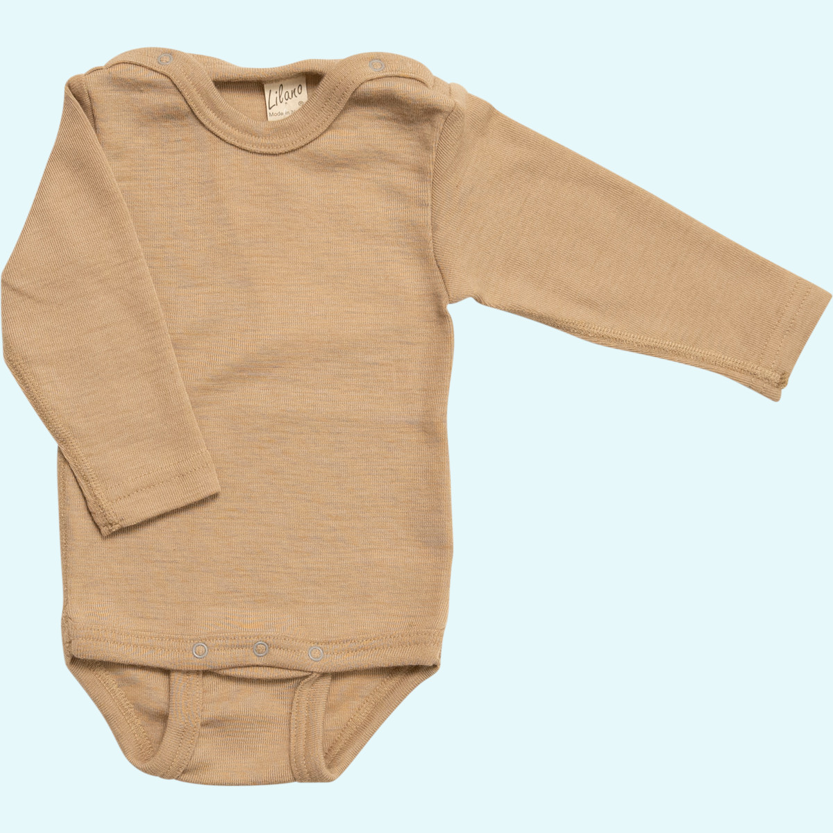 Baby Body aus Wolle Seide von Lilano Baby-Body Wolle Seide Langarm farbig uni GOTS