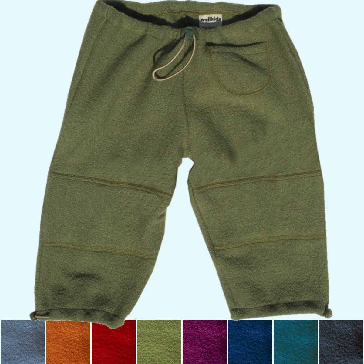 Warme Wollkids Kinder outdoor Wollwalk Hose aus 100% Schurwolle Warme Wollkids Baby & Kinder outdoor Wollwalk Hose mitwachsend mit Besatz für den Waldkindergarten im Winter aus 100% Wolle