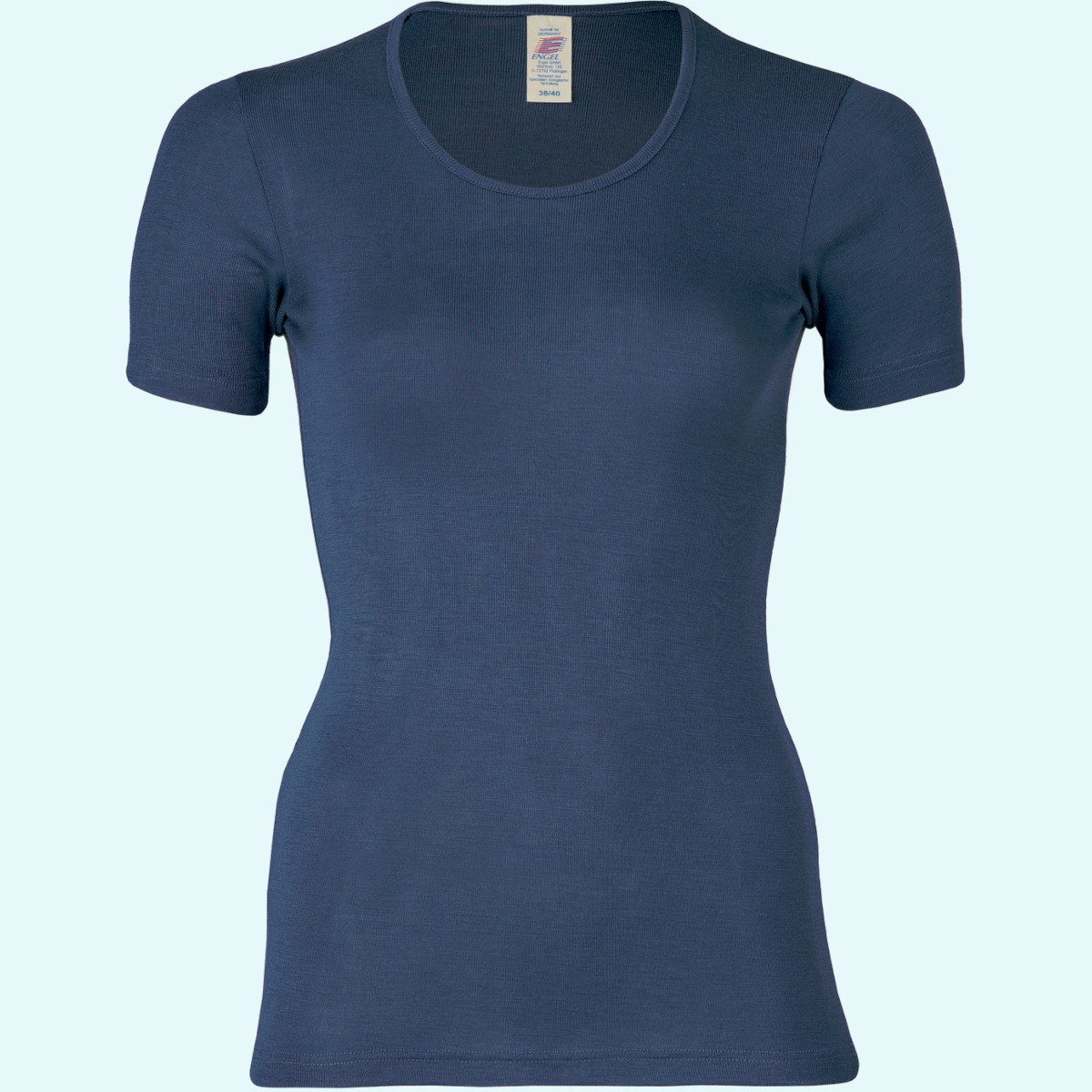 Damen Shirt kurzarm Wolle Seide farbig uni GOTS