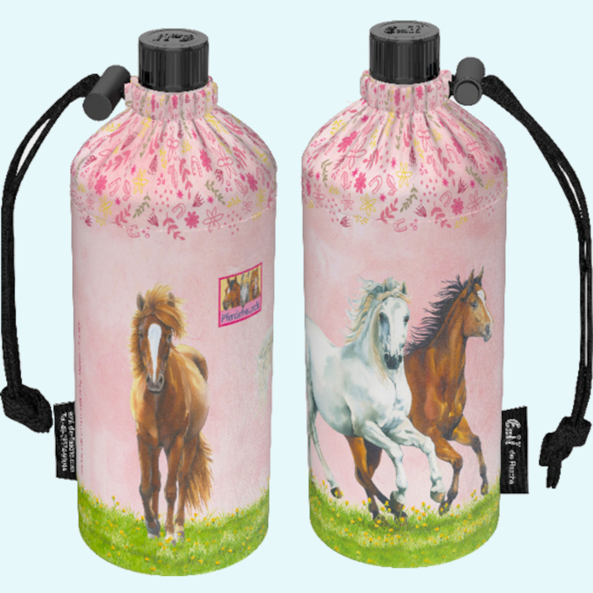 Emil Kinder Trinkflaschen mit Blume des Lebens Schule Emil die Flasche - Kinder Glas-Trinkflaschen für die Schule mit Blume des Lebens & Isolier-Behälter - Die gesunde Trinkflasche