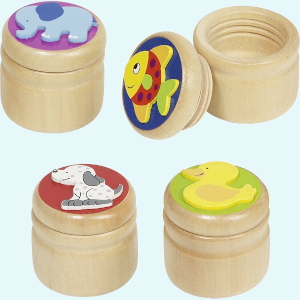 Süße Kinder Milchzahndose aus Holz von GoKi - mit Motiv Süße Kinder Milchzahndose aus Holz von GoKi - mit Motiv