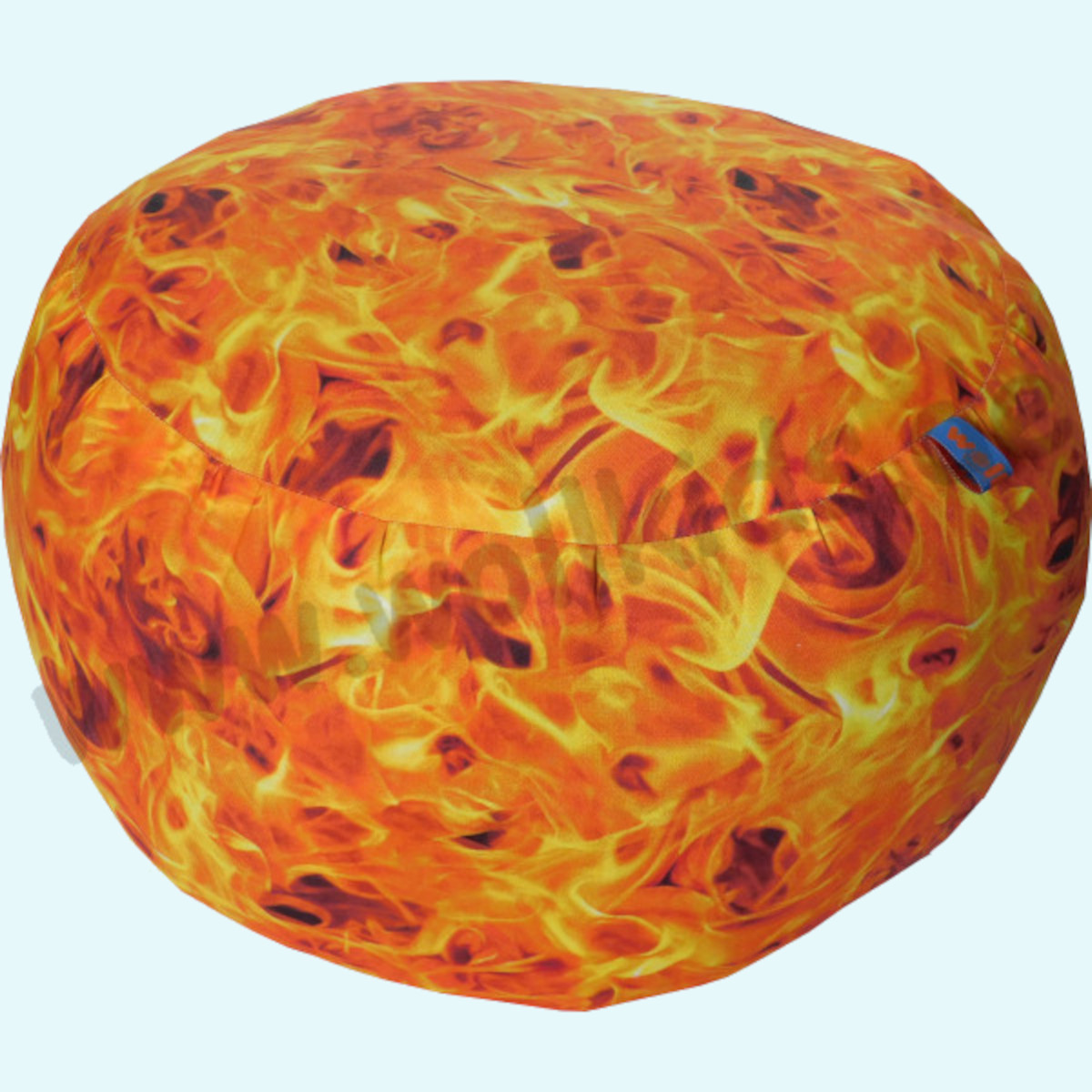 Wollkids Sitzkissen-Pouf rund 40cm in gelb Feuer - Baumwolle & Wollwalk Wollkids Kinder & Erwachsenen Sitzkissen-Fußkissen-Pouf rund 40cm in gelb Feuer aus Bio Baumwolle & Wollwalk