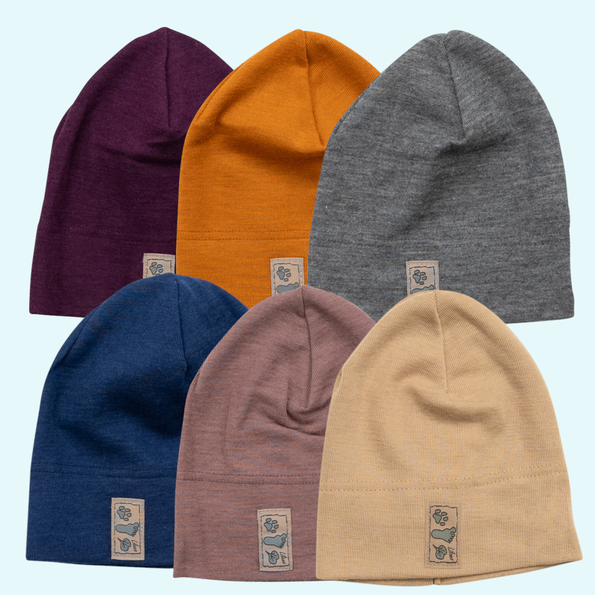 Beanie Mütze Wolle Seide farbig uni GOTS