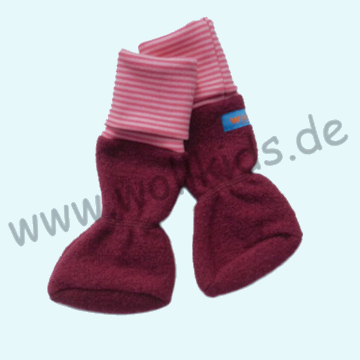Warme Wollkids Baby Tragestiefel aus 100% Wollwalk - beere/pink Warme Wollkids Baby Tragestiefel aus 100% Wollwalk mit hohem Bündchen für Tragekinder im Winter - beere/pink