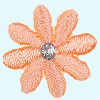Blume: 20mm apricot/silber