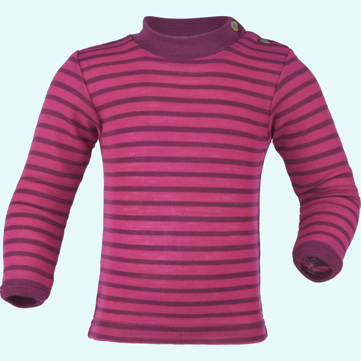 Zartes Baby Hemd-Shirt mit Stehkragen merino Wolle/Seide Engel Baby & Kinder Stehkragenhemd langarm von Engel aus kbT merino Schurwolle/Seide - ideal im Winter & bei empfindlicher Haut GOTS