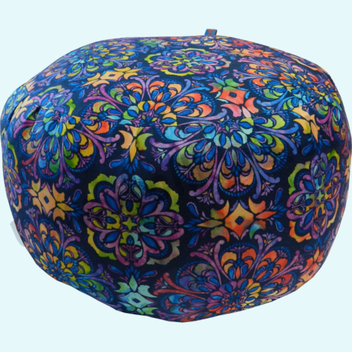 Wollkids Sitzkissen-Pouf rund 40cm in blau Mandala - Baumwolle & Wollwalk Wollkids Kinder & Erwachsenen Sitzkissen-Fußkissen-Pouf rund 40cm in blau-Mandala aus Bio Baumwolle & Wollwalk