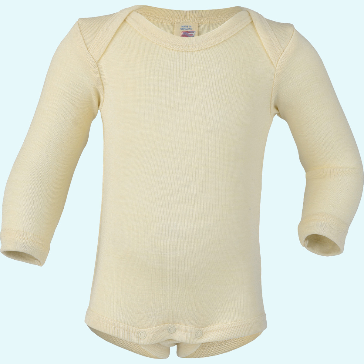 Baby Body langarm Wolle Seide natur GOTS